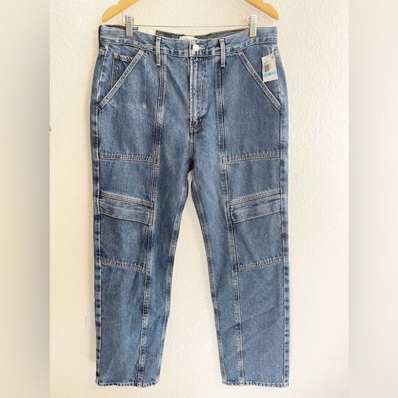 Agolde Cooper cargo jeans in medium dark wash. 31. NWT - Picture 6 of 12